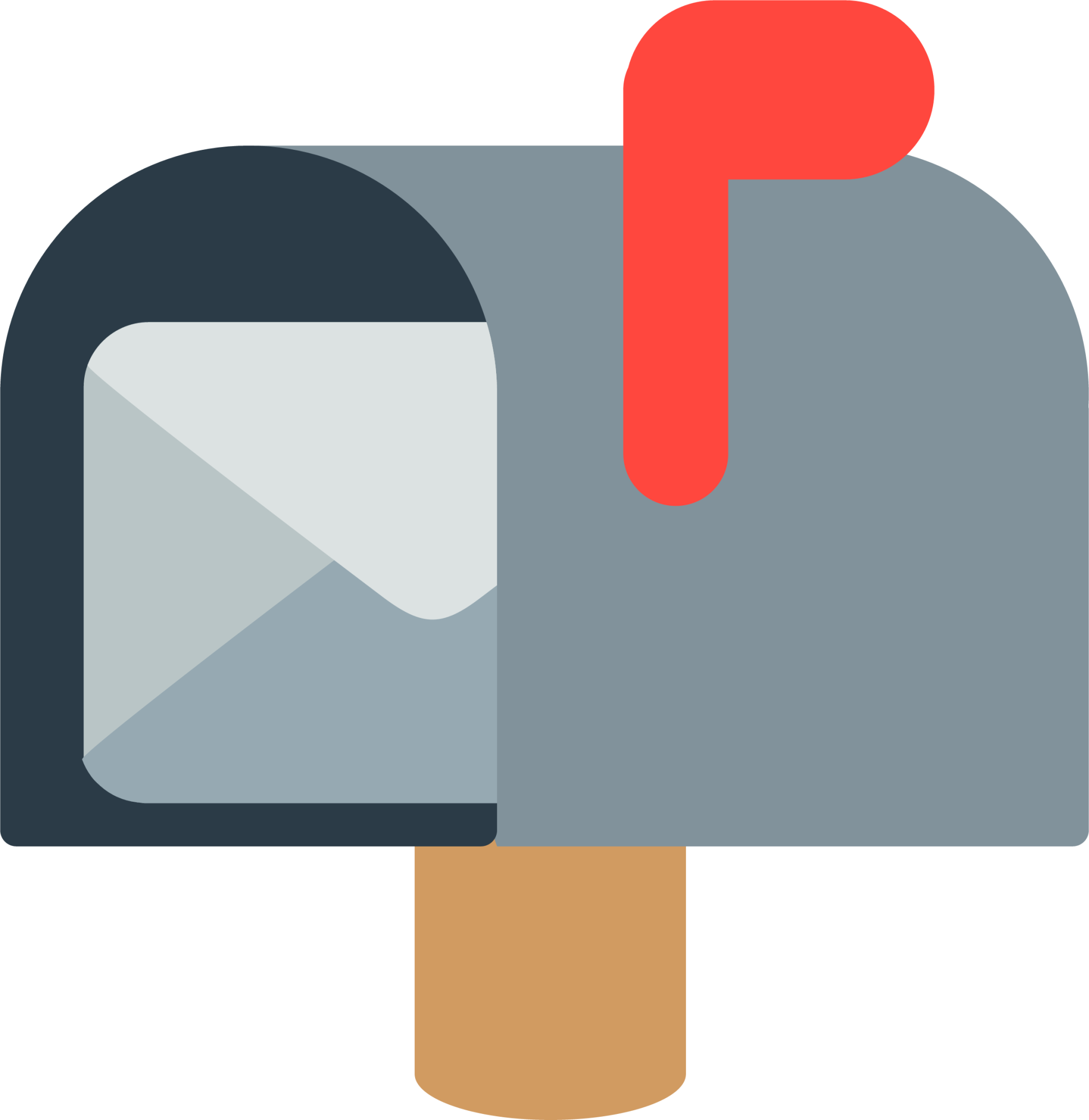 open mailbox with raised flag emoji