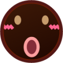open mouth (black) emoji