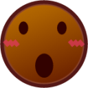 open mouth (brown) emoji