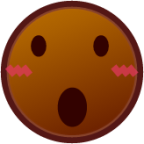 open mouth (brown) emoji
