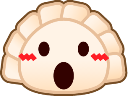 open mouth (dumpling) emoji