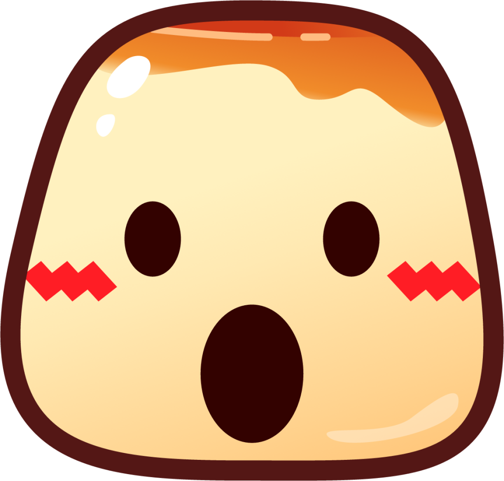 open mouth (pudding) emoji