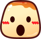 open mouth (pudding) emoji