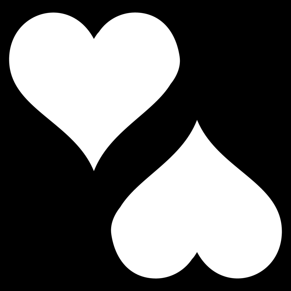 opposite hearts icon