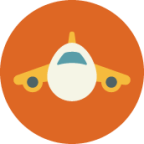 orange airplane plane air fly flying icon