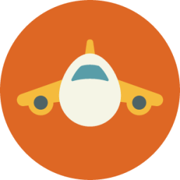 orange airplane plane air fly flying icon