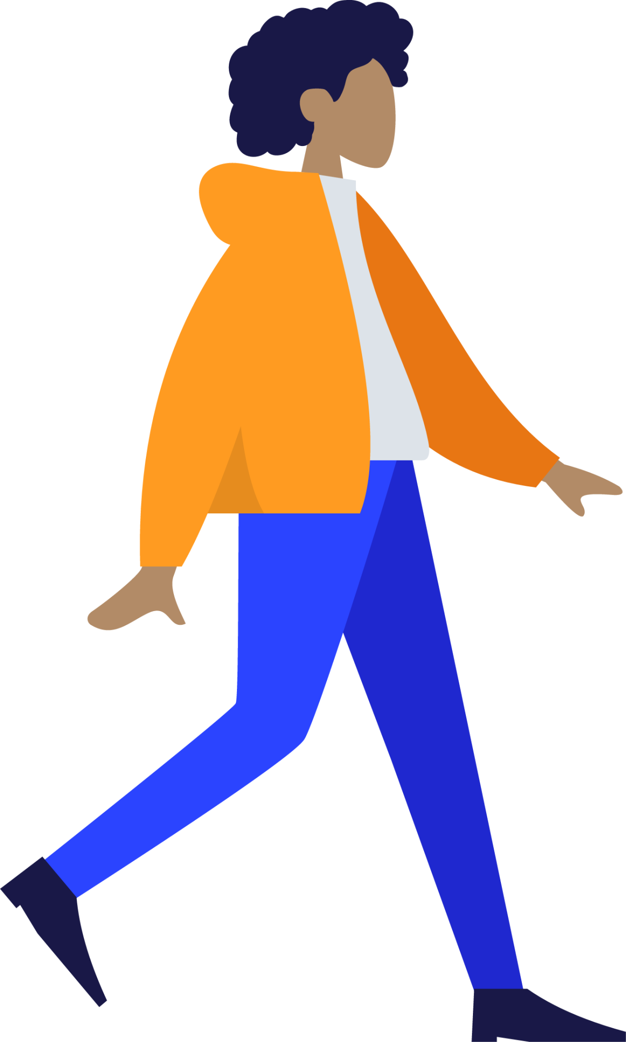 orange hoodie black girl purple pants illustration