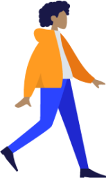 orange hoodie black girl purple pants illustration