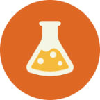 orange yellow beaker science liquid icon
