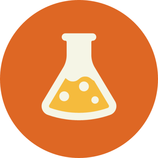 orange yellow beaker science liquid icon