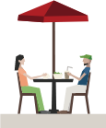 outdoor dining illustration