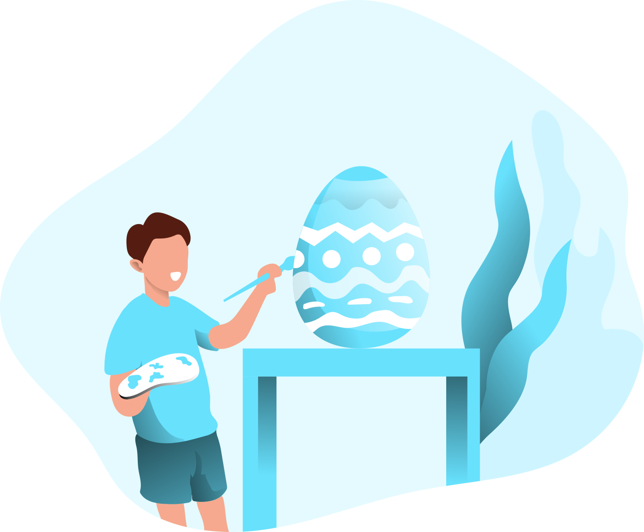 Painting an egg illustration
