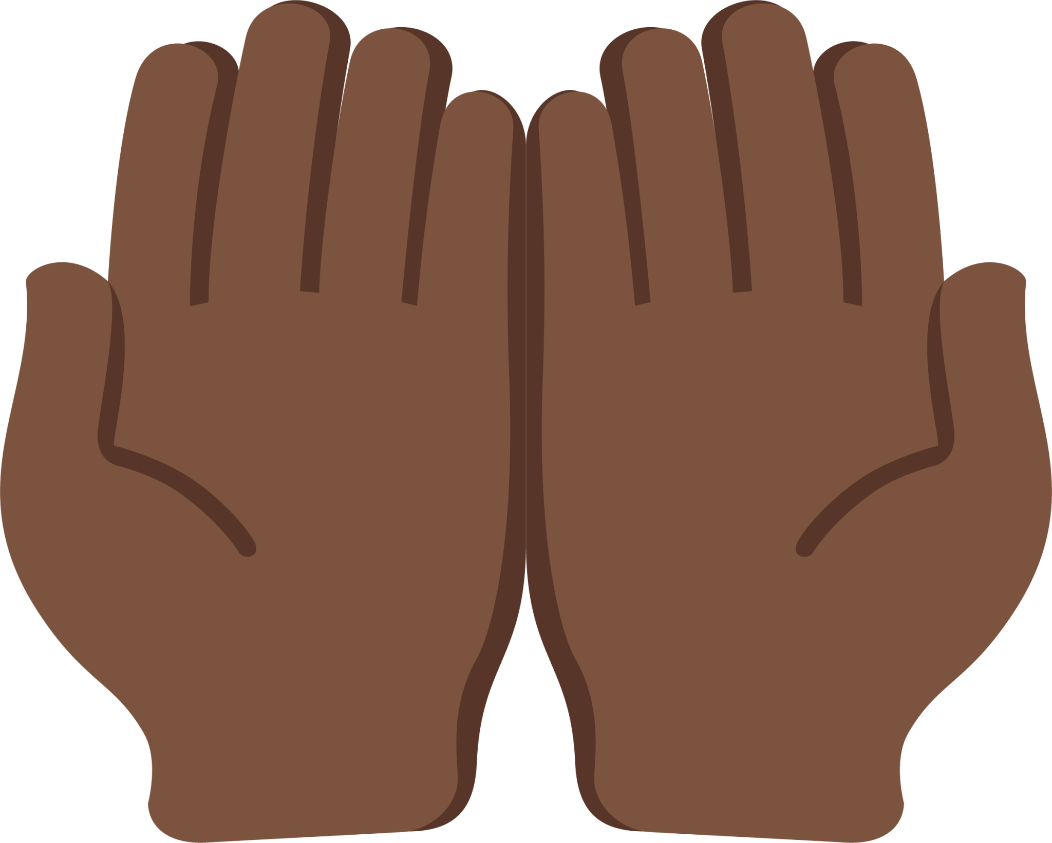 palms up together: dark skin tone emoji