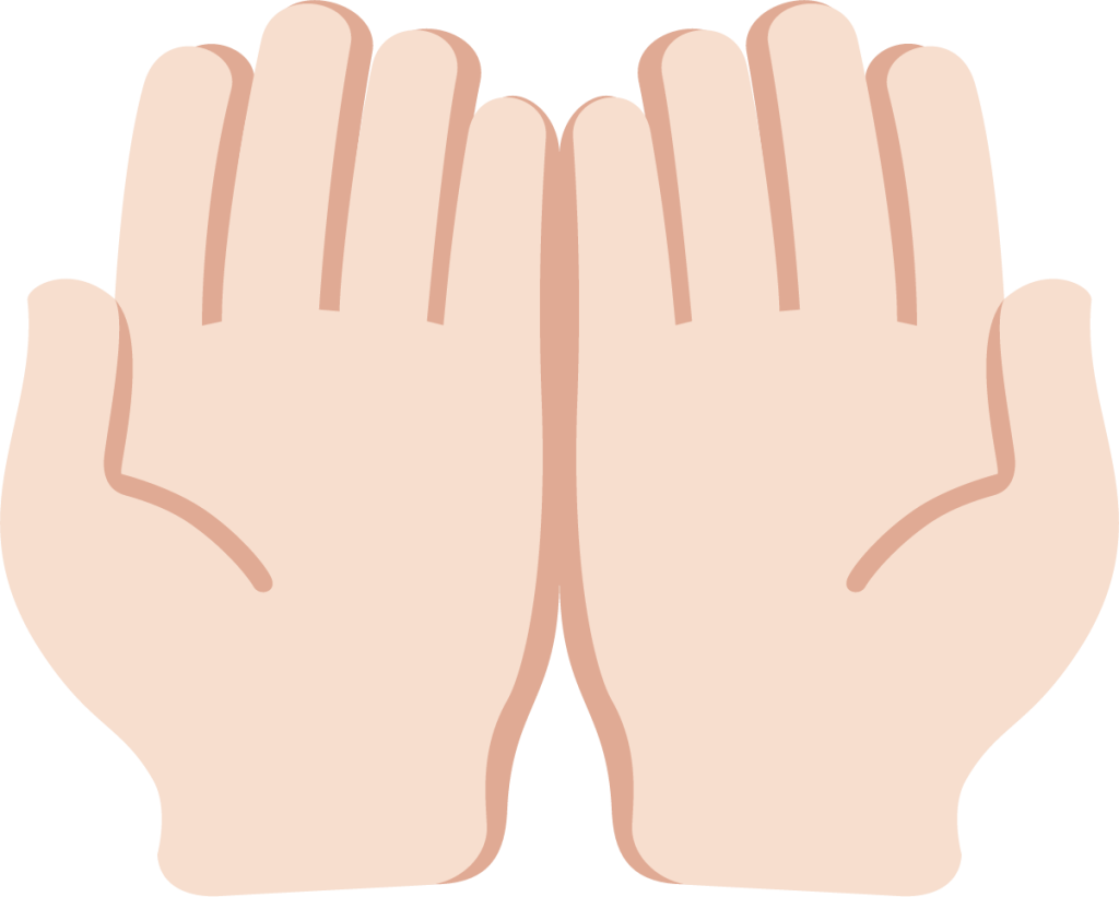 palms up together: light skin tone emoji