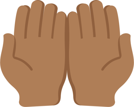 palms up together: medium-dark skin tone emoji