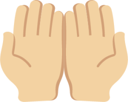 palms up together: medium-light skin tone emoji