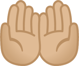 palms up together: medium-light skin tone emoji