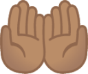 palms up together: medium skin tone emoji