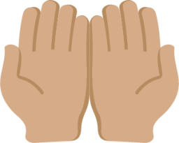 palms up together: medium skin tone emoji