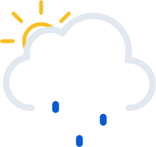 partly cloudy day drizzle icon