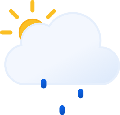 partly cloudy day drizzle icon
