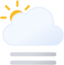partly cloudy day fog icon