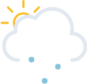 partly cloudy day hail icon