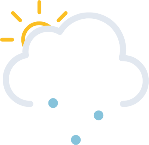 partly cloudy day hail icon