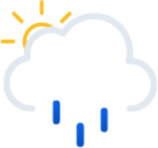 partly cloudy day rain icon