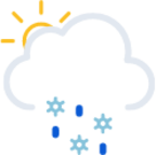 partly cloudy day sleet icon