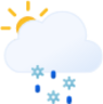 partly cloudy day sleet icon