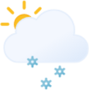 partly cloudy day snow icon