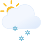 partly cloudy day snow icon