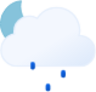 partly cloudy night drizzle icon