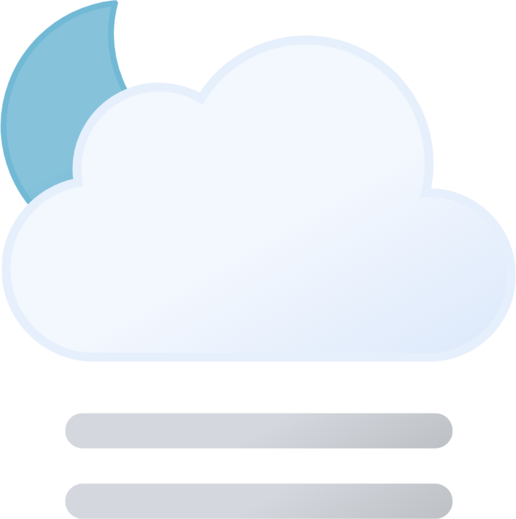 partly cloudy night fog icon