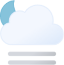 partly cloudy night fog icon