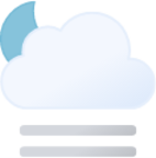 partly cloudy night fog icon