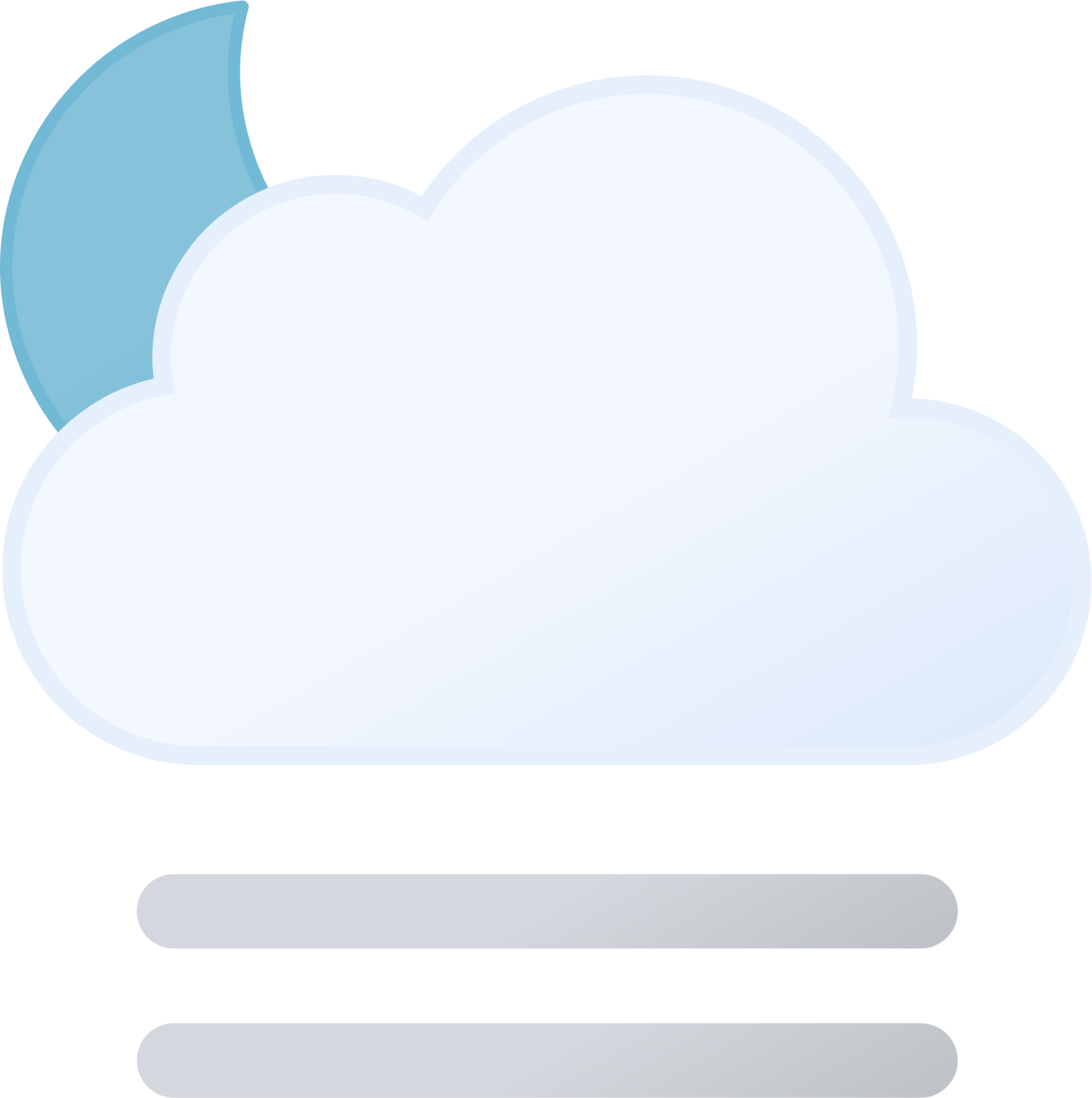 partly cloudy night fog icon