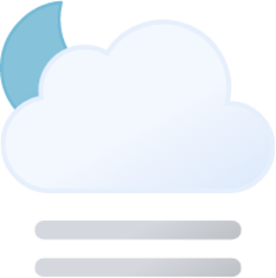 partly cloudy night fog icon