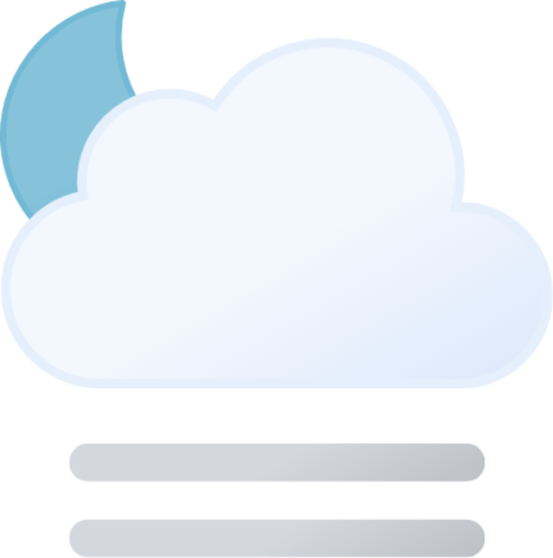 partly cloudy night fog icon