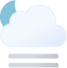 partly cloudy night fog icon