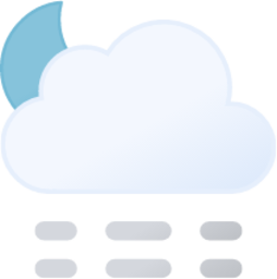 partly cloudy night haze icon