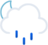 partly cloudy night rain icon
