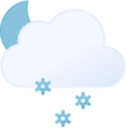 partly cloudy night snow icon