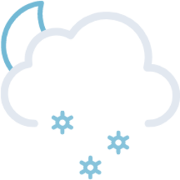 partly cloudy night snow icon