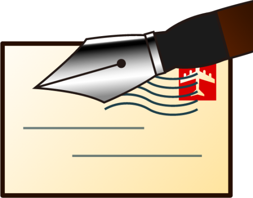 pen over stamped envelope emoji