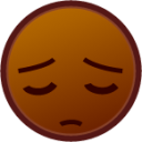 pensive (brown) emoji