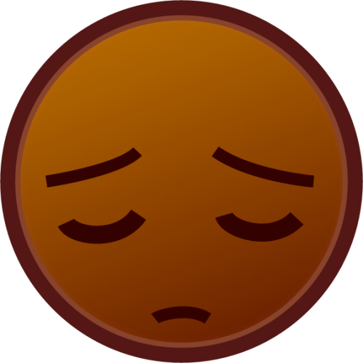 pensive (brown) emoji