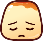 pensive (pudding) emoji