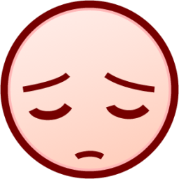 pensive (white) emoji